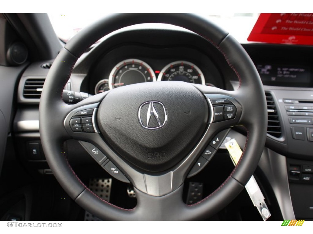 2012 Acura TSX Special Edition Sedan Ebony Steering Wheel Photo #72813256