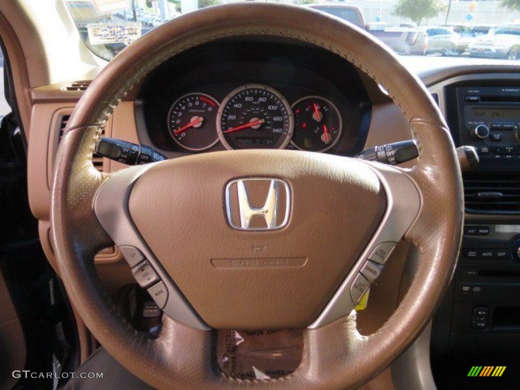 2006 Honda Pilot EX-L Saddle Steering Wheel Photo #72813298