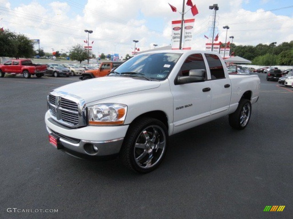 2006 Ram 1500 SLT Quad Cab - Bright White / Medium Slate Gray photo #3