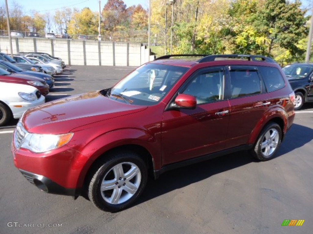 2009 Forester 2.5 X Limited - Camellia Red Pearl / Black photo #1