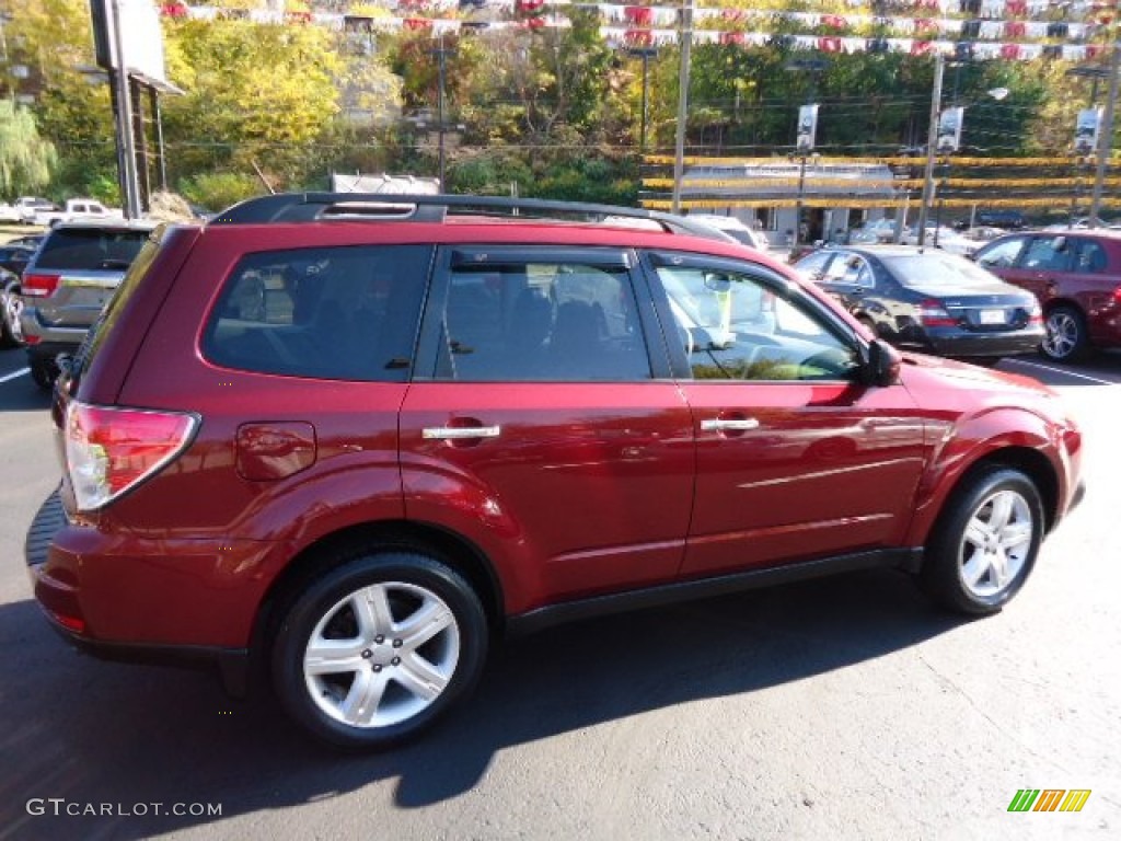 2009 Forester 2.5 X Limited - Camellia Red Pearl / Black photo #5