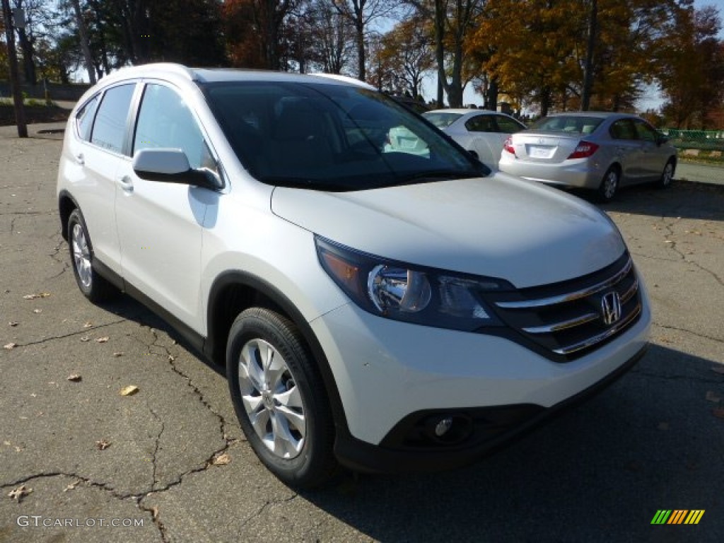 2013 CR-V EX-L AWD - White Diamond Pearl / Beige photo #6