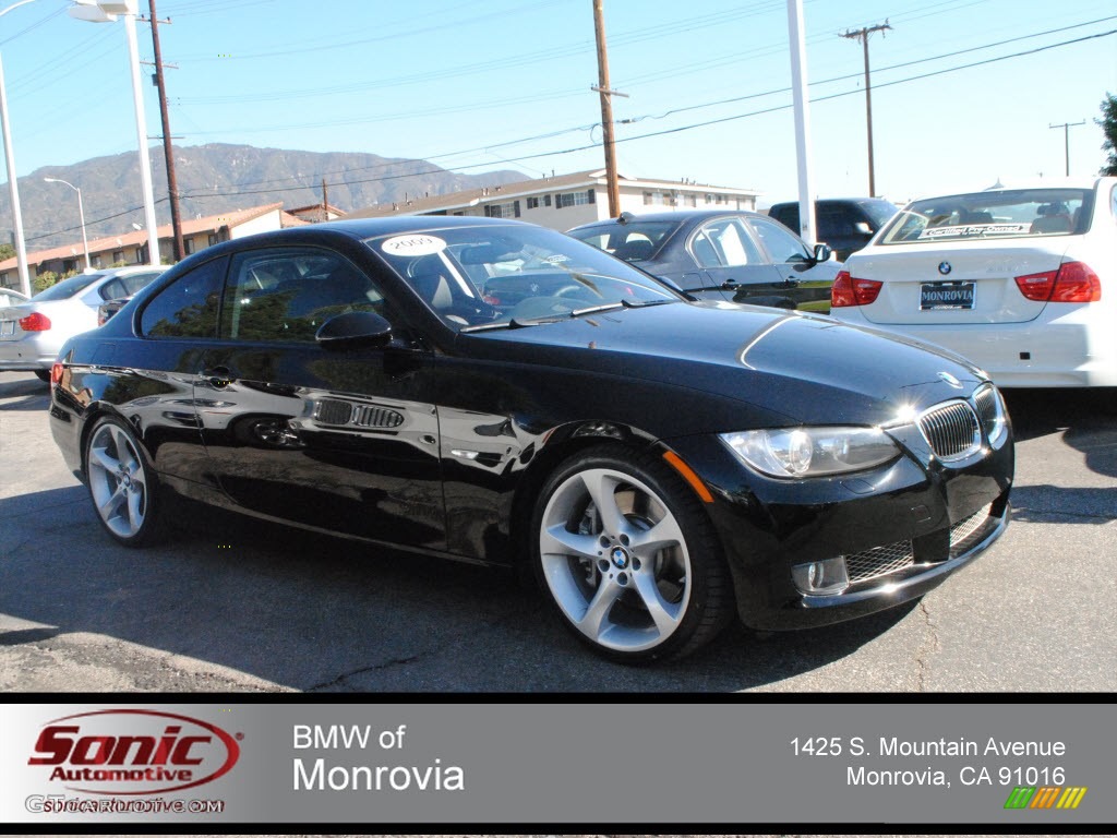 2009 3 Series 335i Coupe - Jet Black / Black photo #1