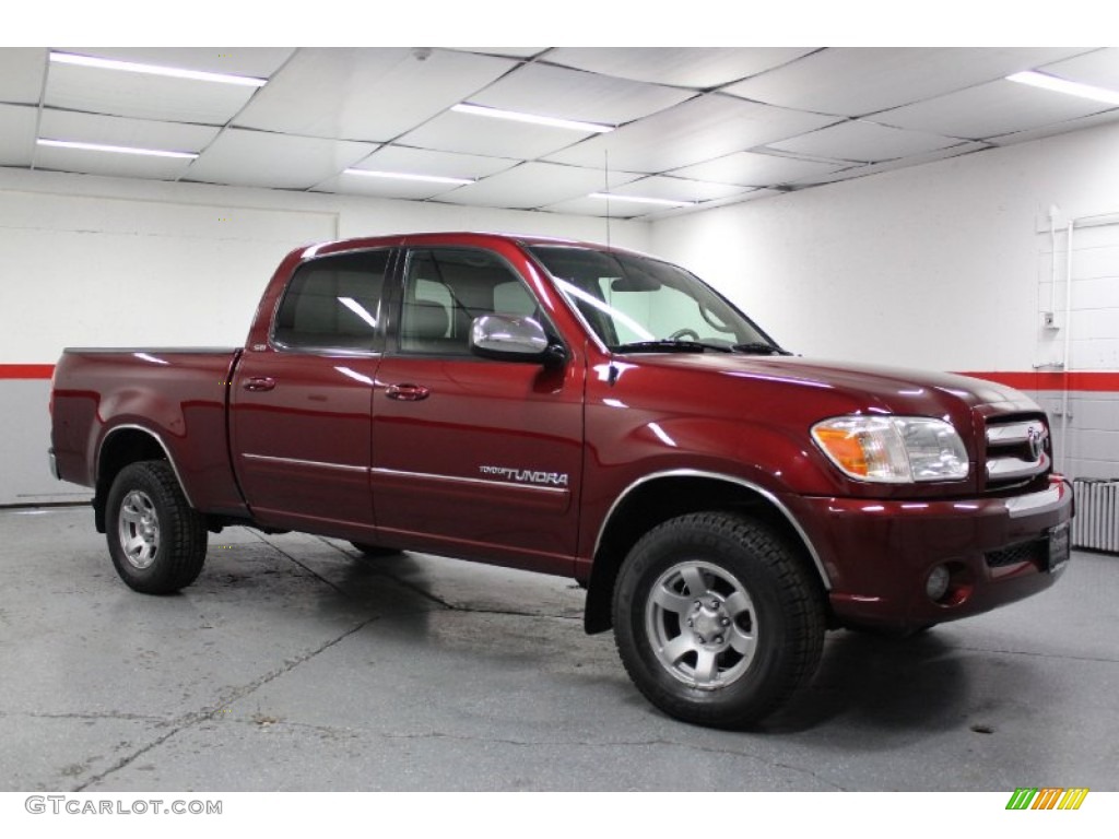 2005 Tundra SR5 Double Cab 4x4 - Salsa Red Pearl / Taupe photo #1