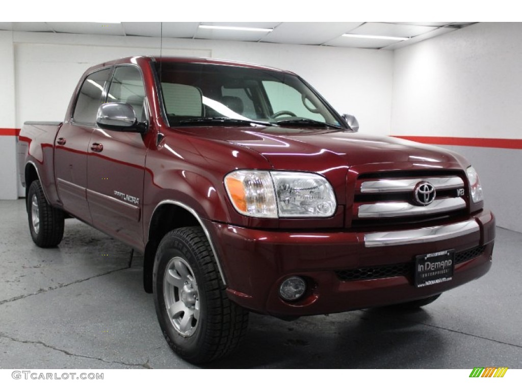 2005 Tundra SR5 Double Cab 4x4 - Salsa Red Pearl / Taupe photo #3