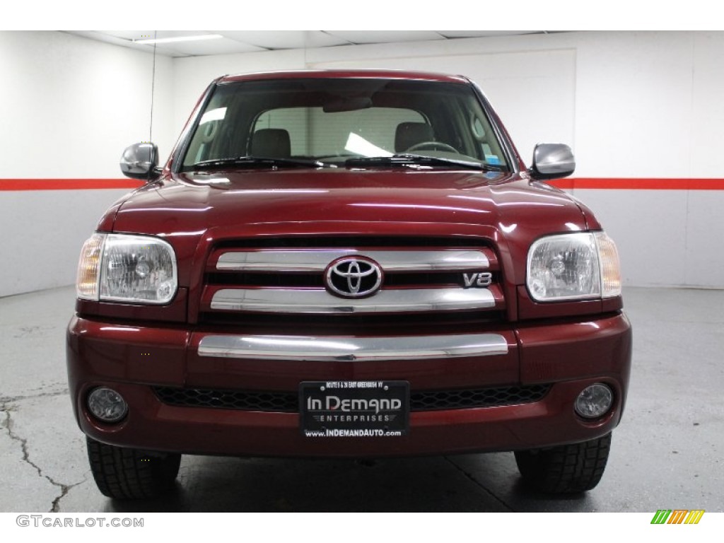 2005 Tundra SR5 Double Cab 4x4 - Salsa Red Pearl / Taupe photo #5