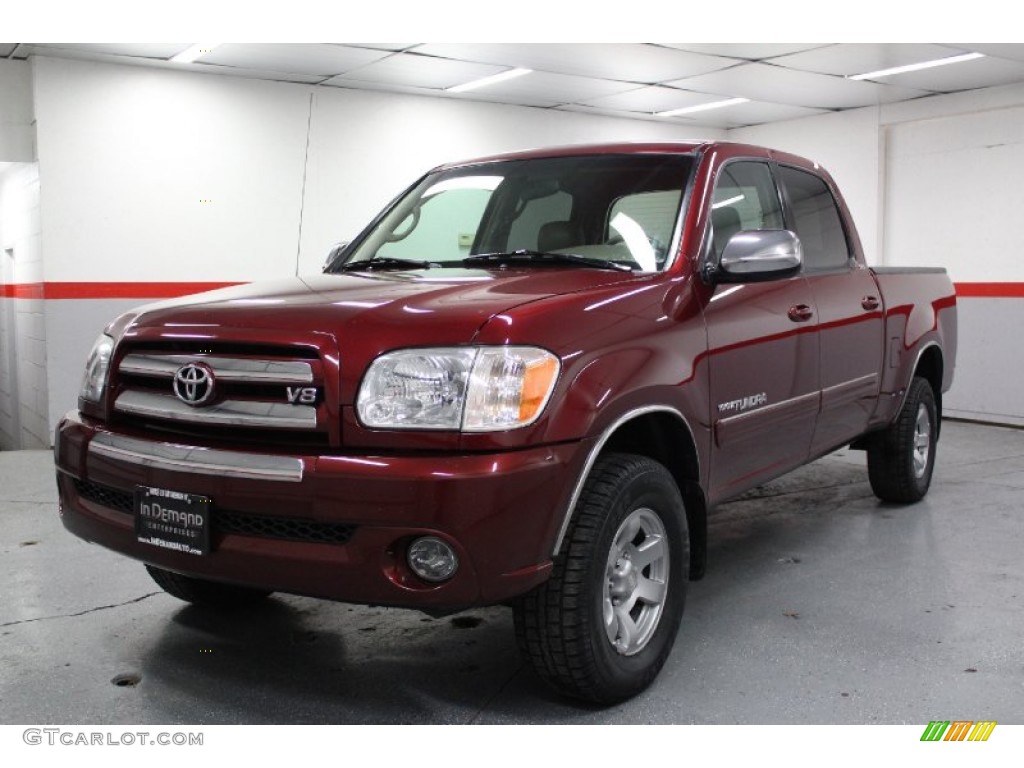 2005 Tundra SR5 Double Cab 4x4 - Salsa Red Pearl / Taupe photo #7