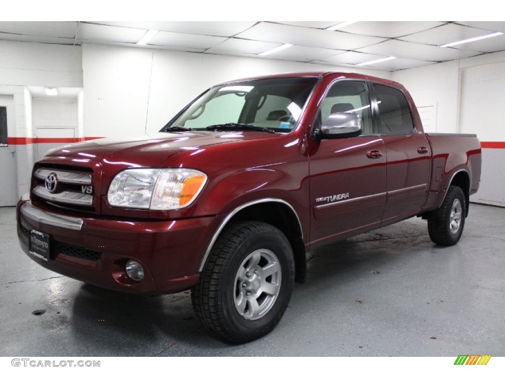 2005 Tundra SR5 Double Cab 4x4 - Salsa Red Pearl / Taupe photo #8