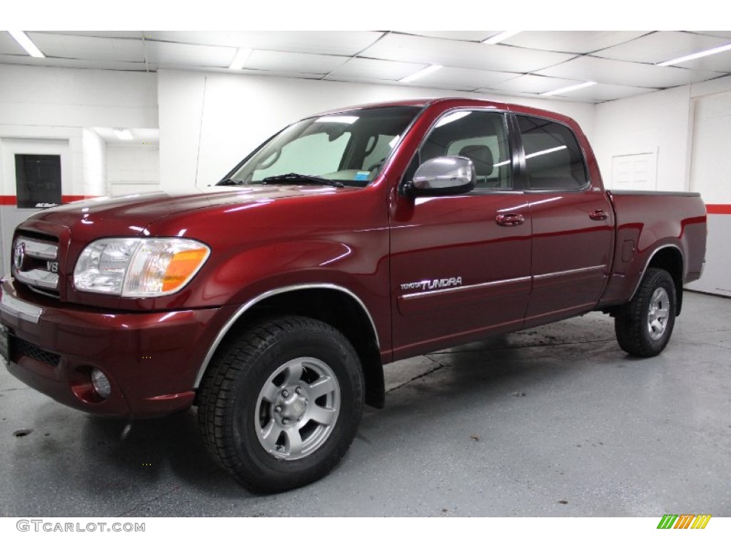 2005 Tundra SR5 Double Cab 4x4 - Salsa Red Pearl / Taupe photo #9