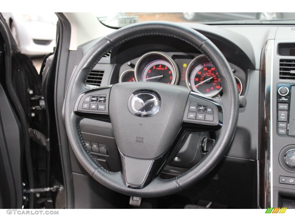 2010 Mazda CX-9 Grand Touring AWD Black Steering Wheel Photo #72821470