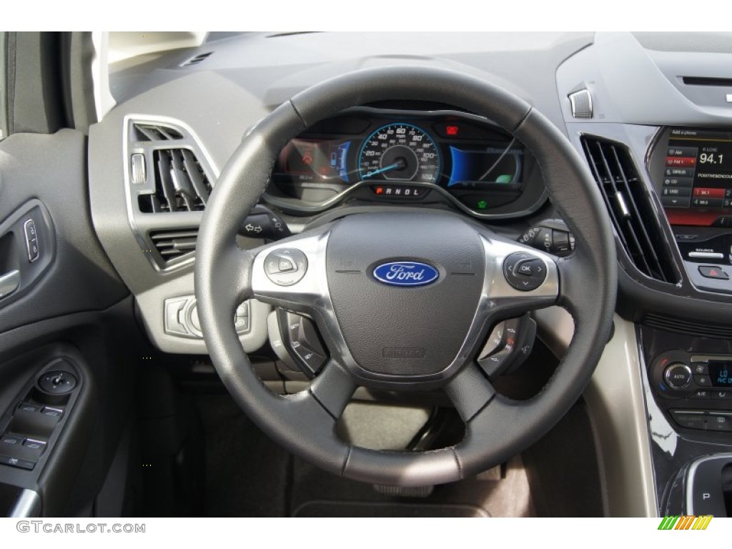2013 Ford C-Max Hybrid SEL Charcoal Black Steering Wheel Photo #72821881