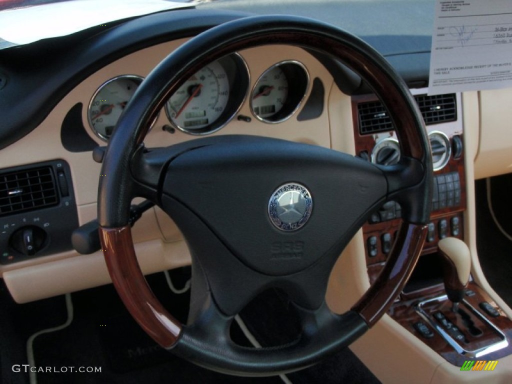 2001 Mercedes-Benz SLK 320 Roadster Sienna Beige Steering Wheel Photo #72823540