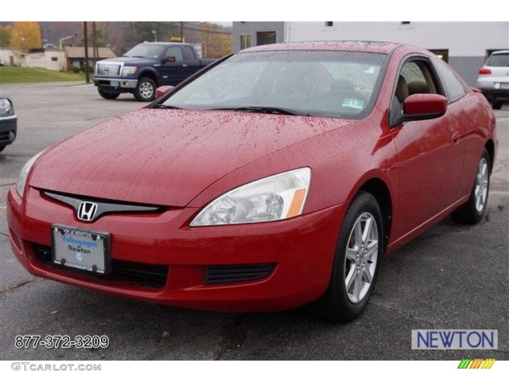 2003 Accord EX V6 Coupe - San Marino Red / Ivory photo #1