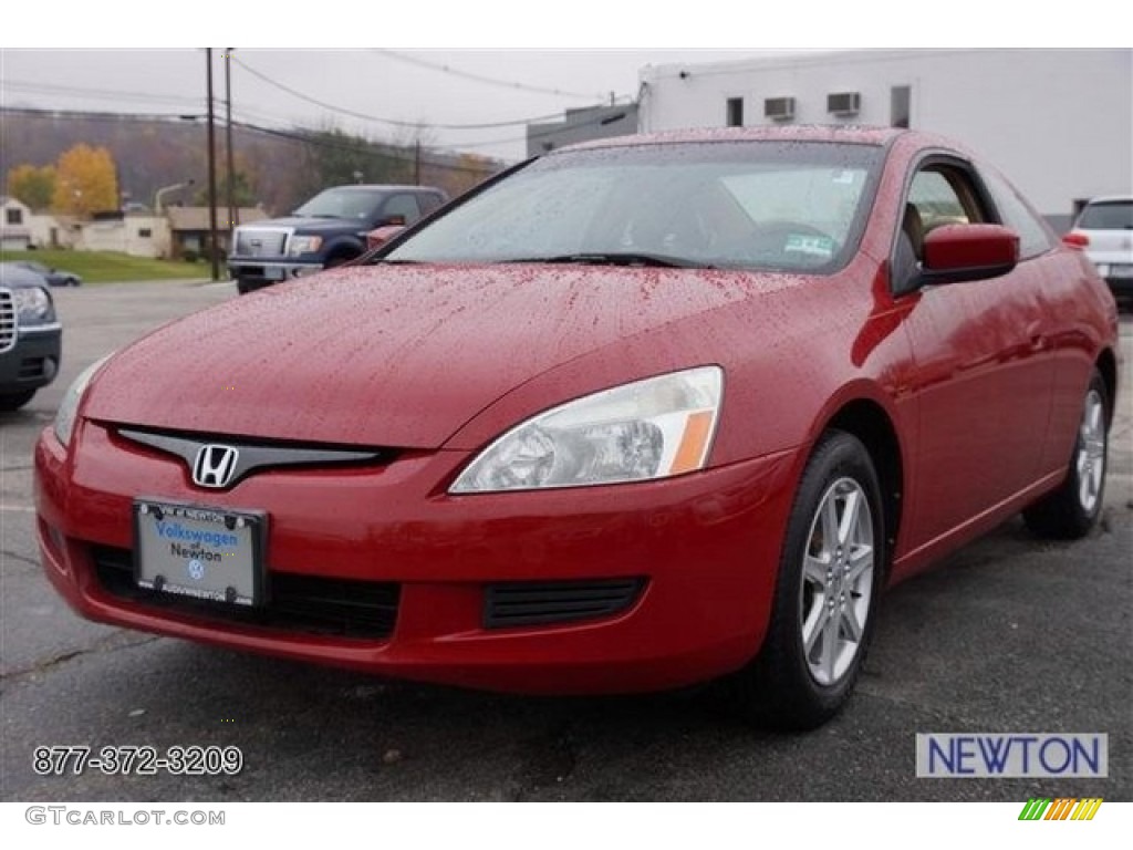 2003 Accord EX V6 Coupe - San Marino Red / Ivory photo #2