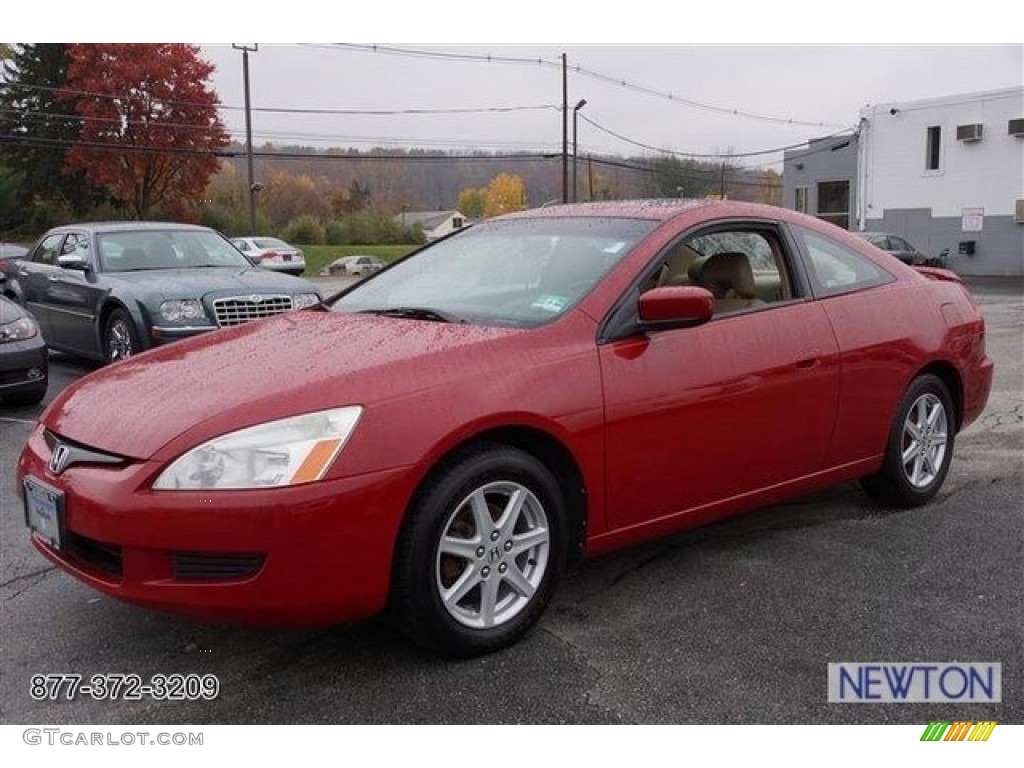 2003 Accord EX V6 Coupe - San Marino Red / Ivory photo #3