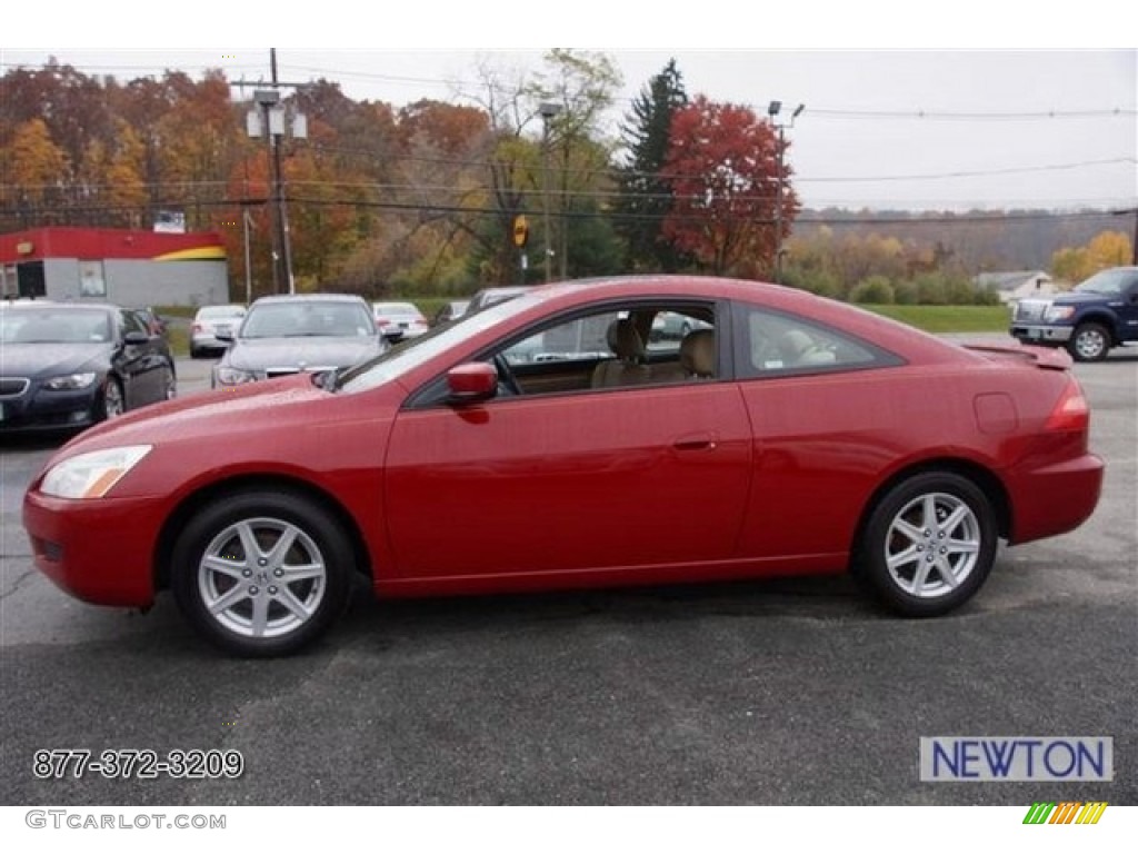 2003 Accord EX V6 Coupe - San Marino Red / Ivory photo #4