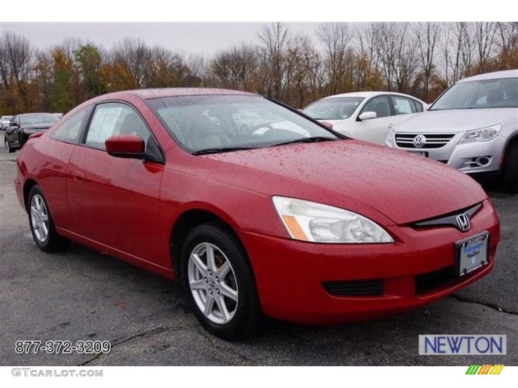 2003 Accord EX V6 Coupe - San Marino Red / Ivory photo #10