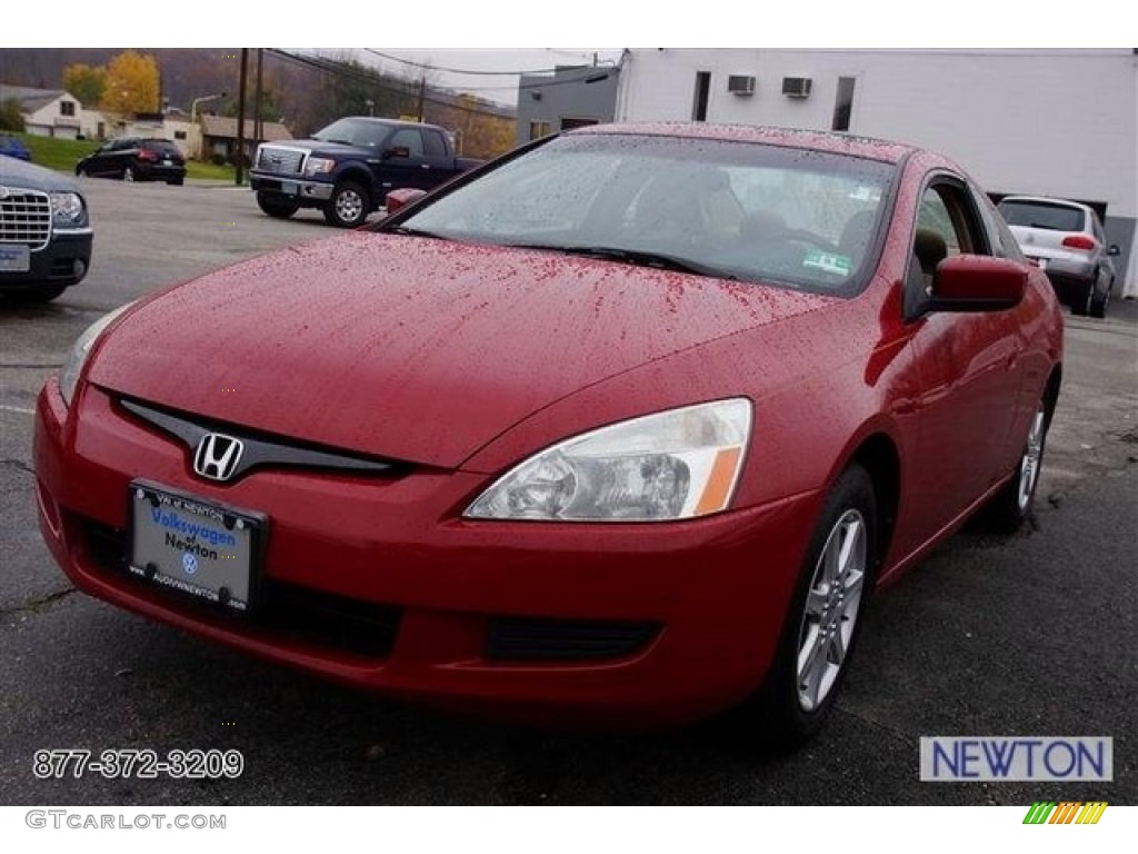 2003 Accord EX V6 Coupe - San Marino Red / Ivory photo #57