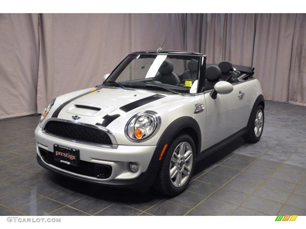 2013 Cooper S Convertible - White Silver Metallic / Carbon Black photo #1