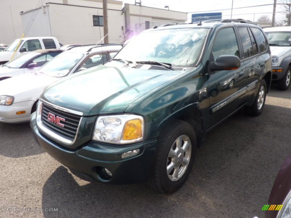 2005 Envoy SLT 4x4 - Emerald Jewel Green Metallic / Light Gray photo #3