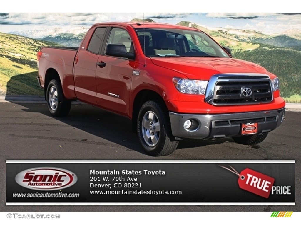 2011 Tundra TRD Double Cab 4x4 - Radiant Red / Sand Beige photo #1