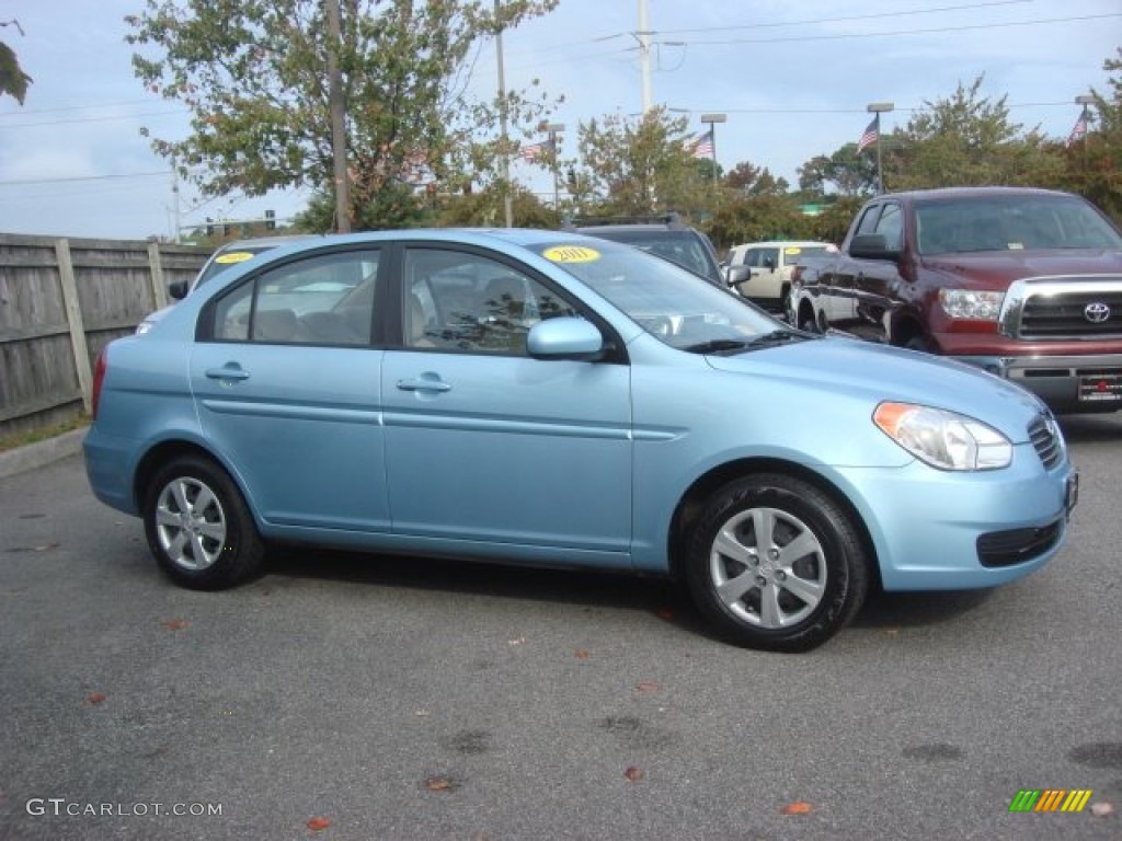 2011 Accent GLS 4 Door - Clear Water Blue / Gray photo #2