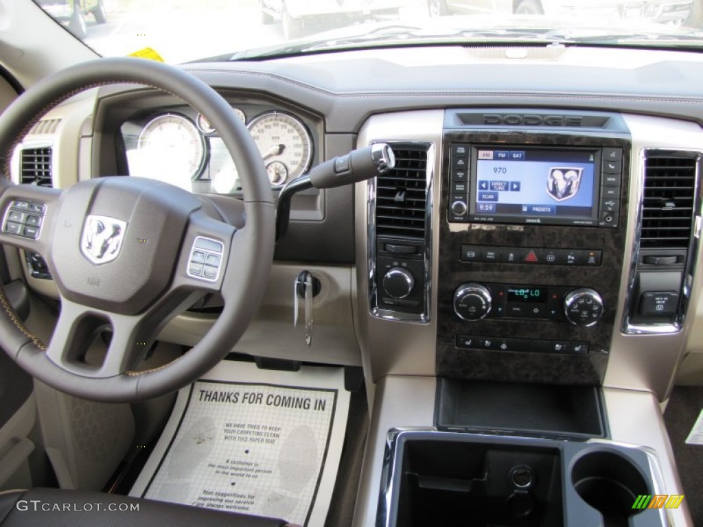 2012 Ram 2500 HD Laramie Longhorn Crew Cab 4x4 - Black / Light Pebble Beige/Bark Brown photo #10