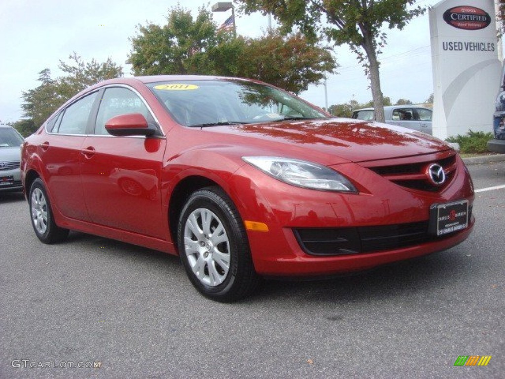 2011 MAZDA6 i Sport Sedan - Sangria Red Mica / Black photo #1