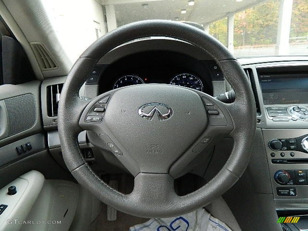 2012 Infiniti G 37 x AWD Sedan Stone Steering Wheel Photo #72842454