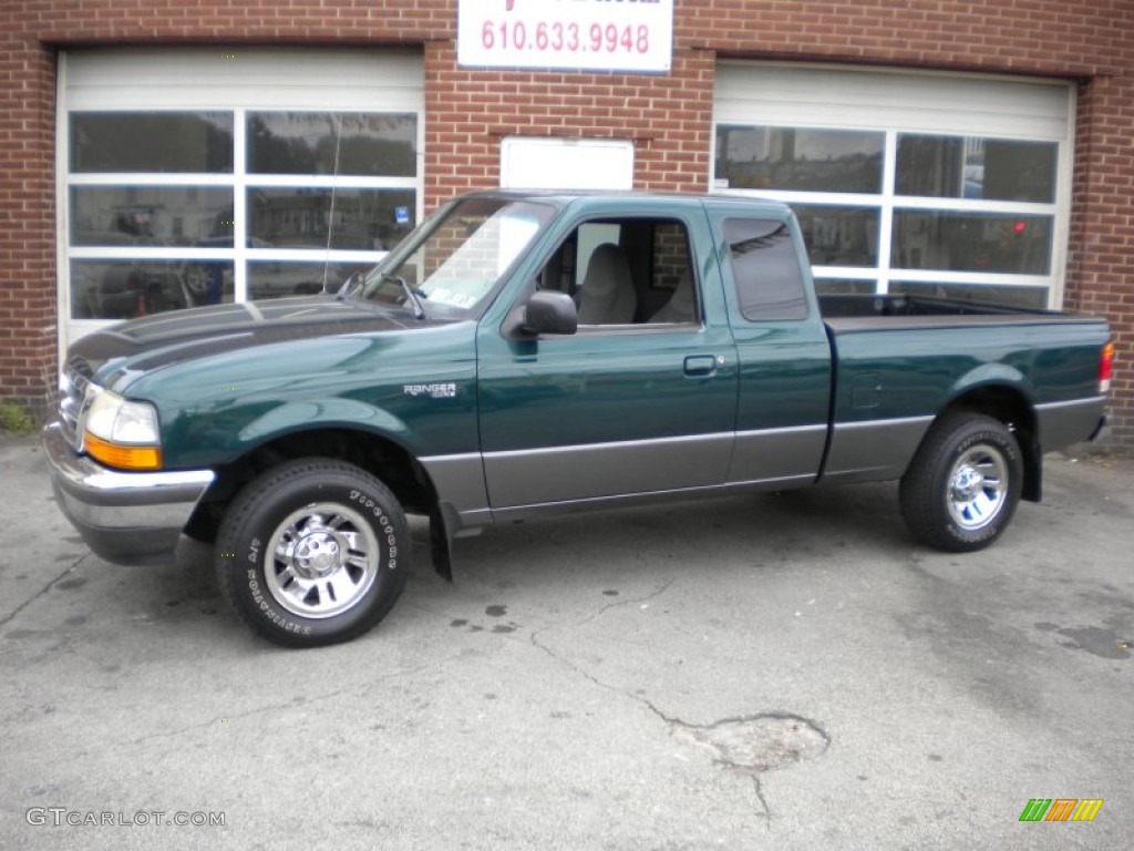 1998 Ranger XLT Extended Cab - Deep Emerald Green Metallic / Medium Graphite photo #2