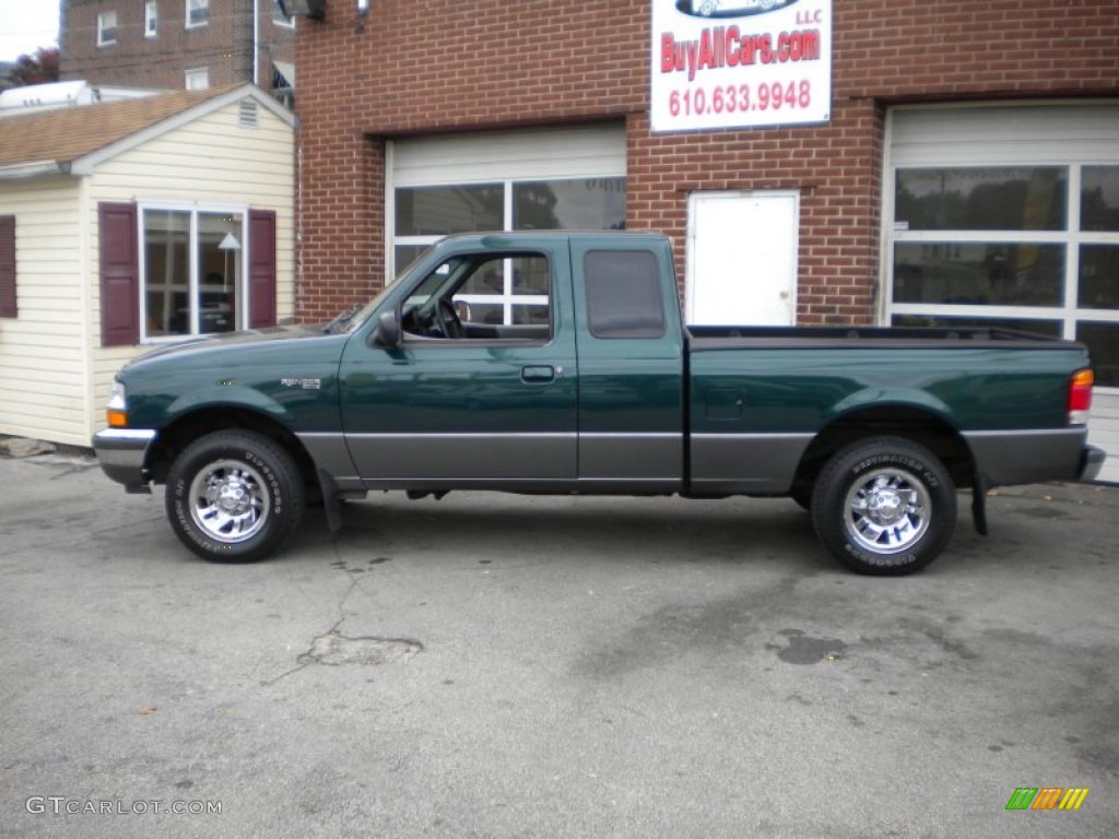 1998 Ranger XLT Extended Cab - Deep Emerald Green Metallic / Medium Graphite photo #3