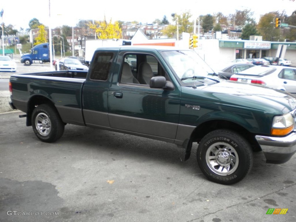 1998 Ranger XLT Extended Cab - Deep Emerald Green Metallic / Medium Graphite photo #7