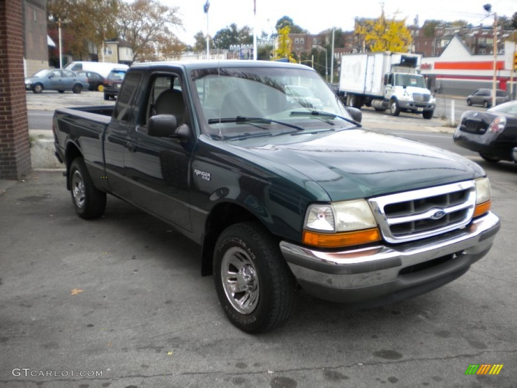 1998 Ranger XLT Extended Cab - Deep Emerald Green Metallic / Medium Graphite photo #8