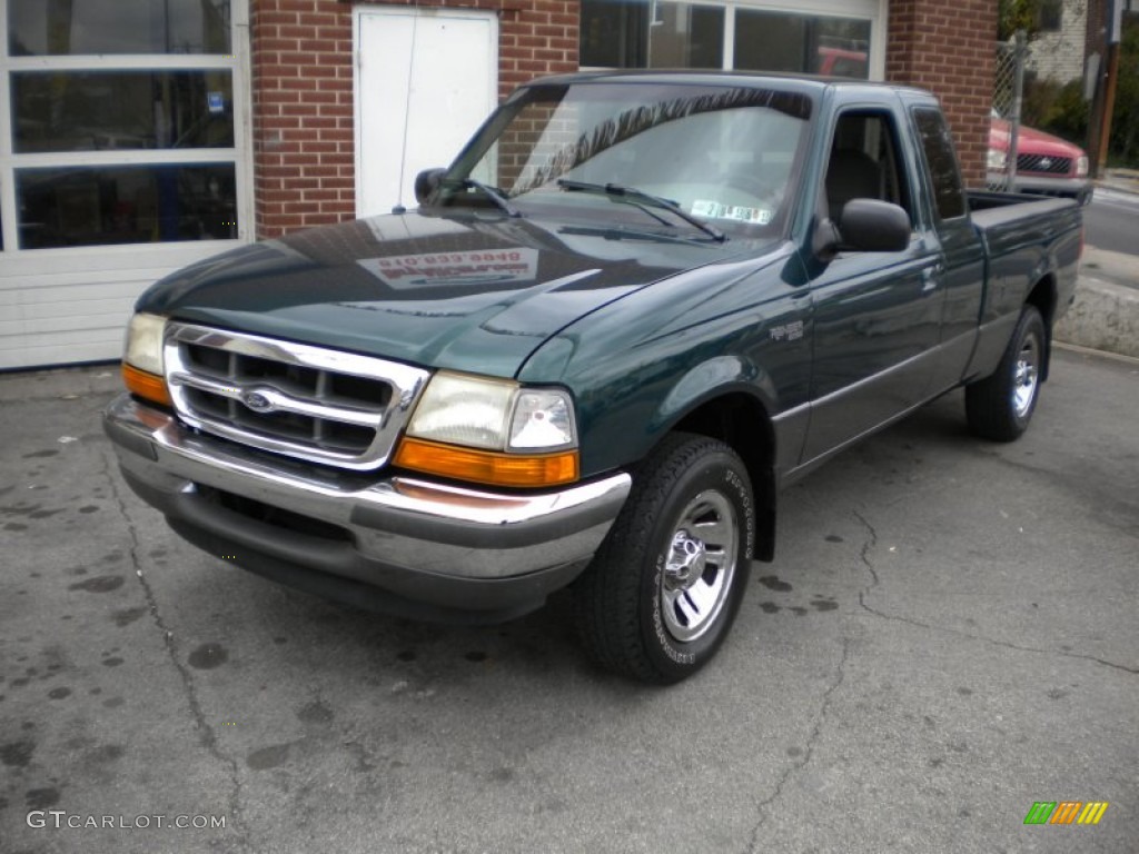 1998 Ranger XLT Extended Cab - Deep Emerald Green Metallic / Medium Graphite photo #10