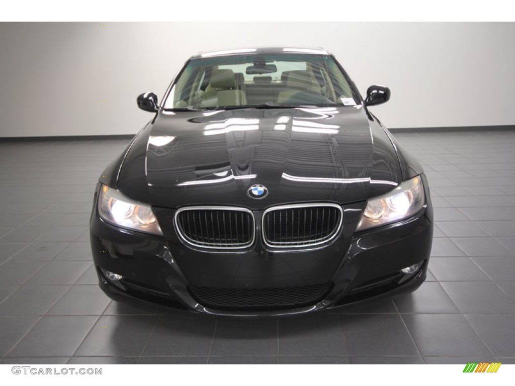 2009 3 Series 328i Sedan - Black Sapphire Metallic / Beige photo #6