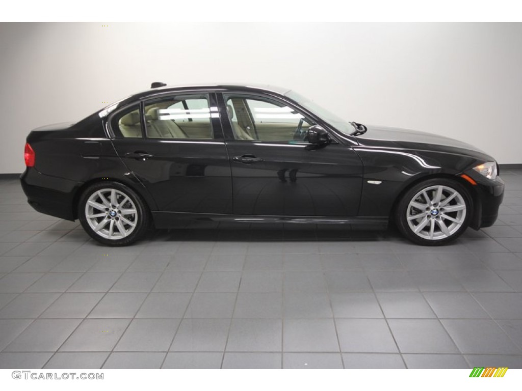 2009 3 Series 328i Sedan - Black Sapphire Metallic / Beige photo #7