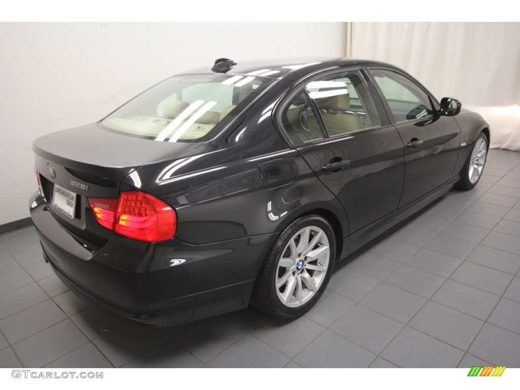 2009 3 Series 328i Sedan - Black Sapphire Metallic / Beige photo #11