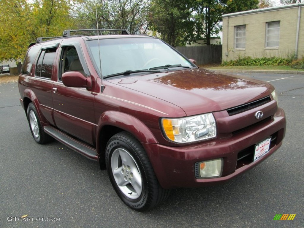 2001 QX4 4x4 - Burgundy Metallic / Stone Beige photo #11