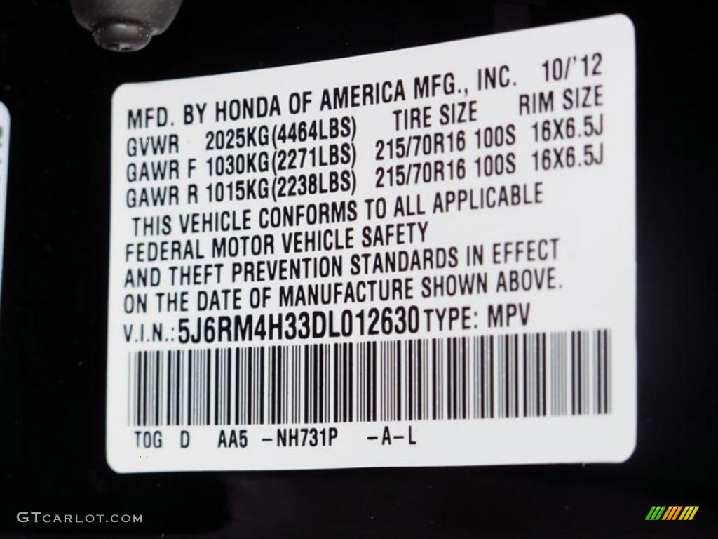 2013 CR-V LX AWD - Crystal Black Pearl / Black photo #10