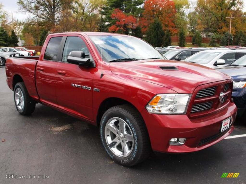 2012 Ram 1500 Sport Quad Cab 4x4 - Deep Cherry Red Crystal Pearl / Dark Slate Gray photo #2