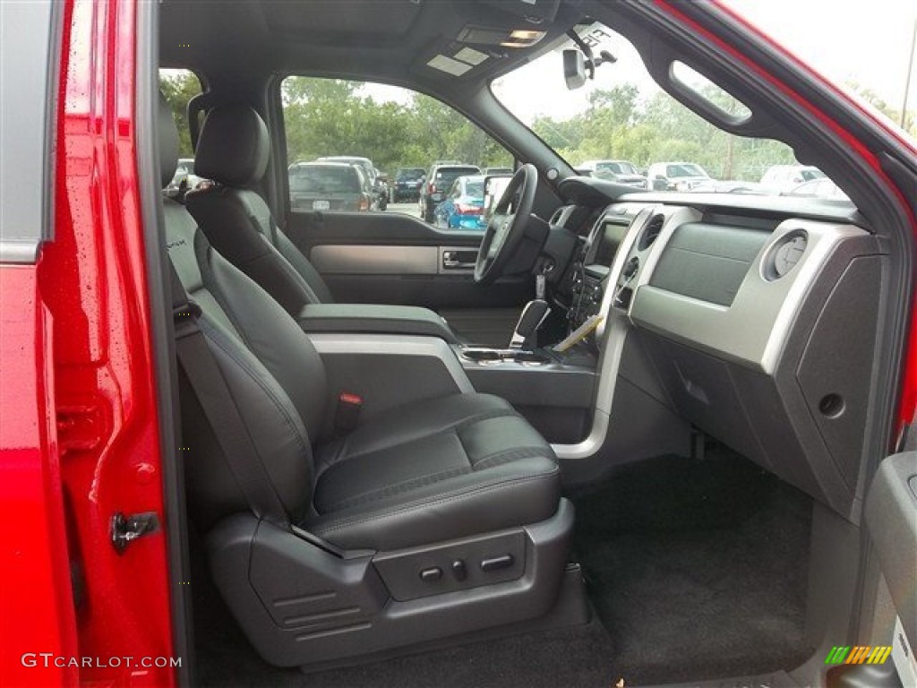 Raptor Black Leather/Cloth Interior 2013 Ford F150 SVT Raptor SuperCrew 4x4 Photo #72853956