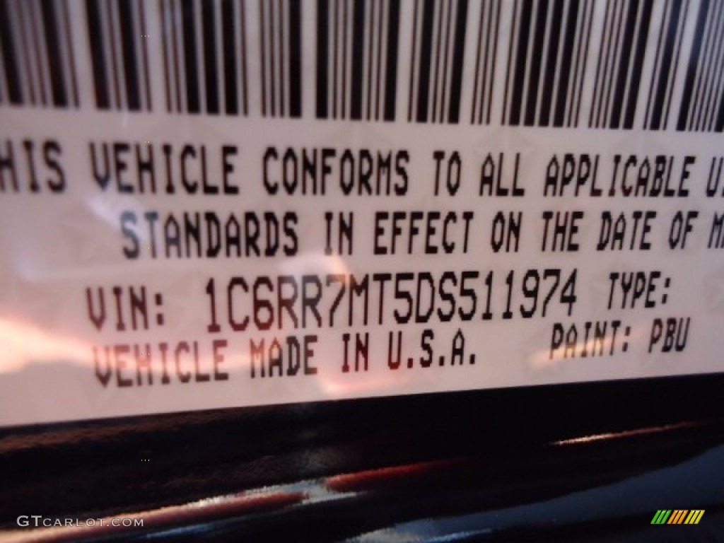 2013 1500 Color Code PBU for True Blue Pearl Photo #72855966