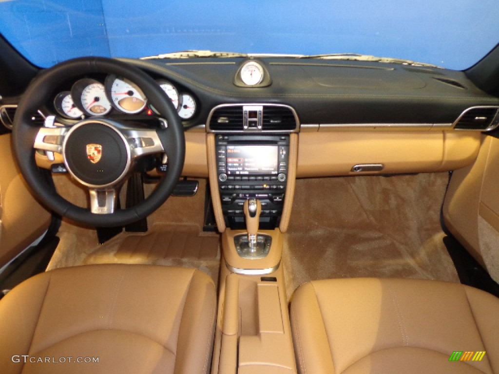 2010 Porsche 911 Turbo Coupe Sand Beige Dashboard Photo #72861354