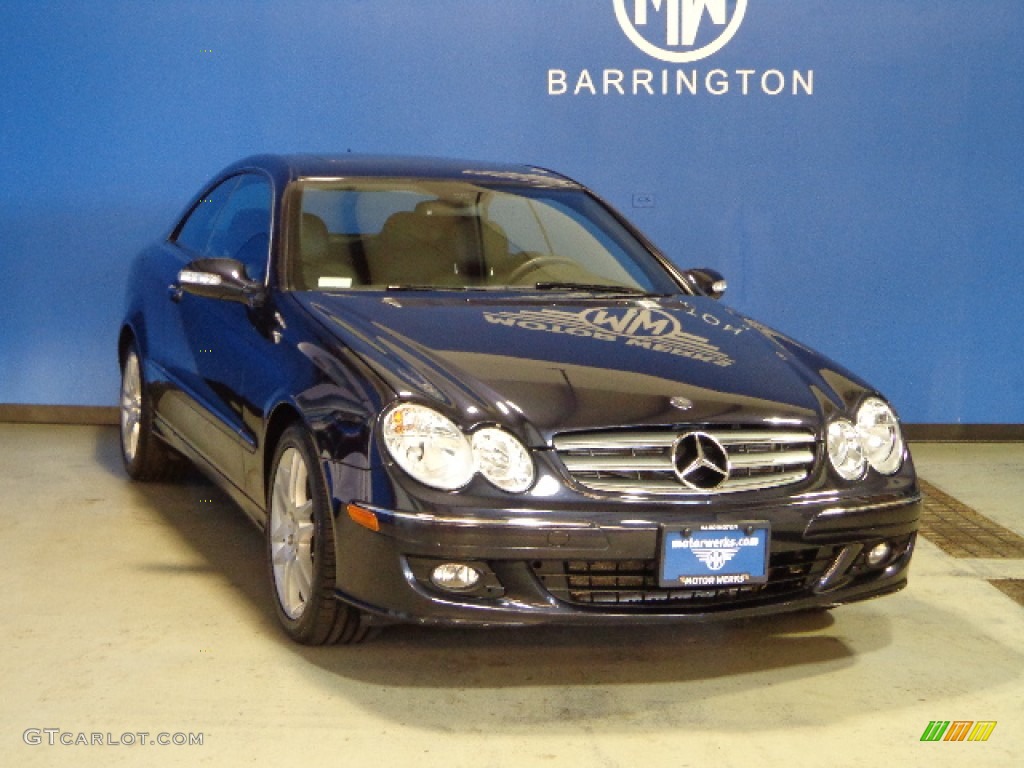 2008 CLK 350 Coupe - Majestic Black Metallic / Black photo #1