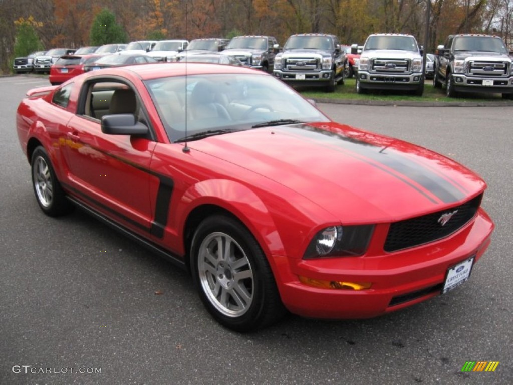 2005 Mustang V6 Premium Coupe - Torch Red / Medium Parchment photo #1