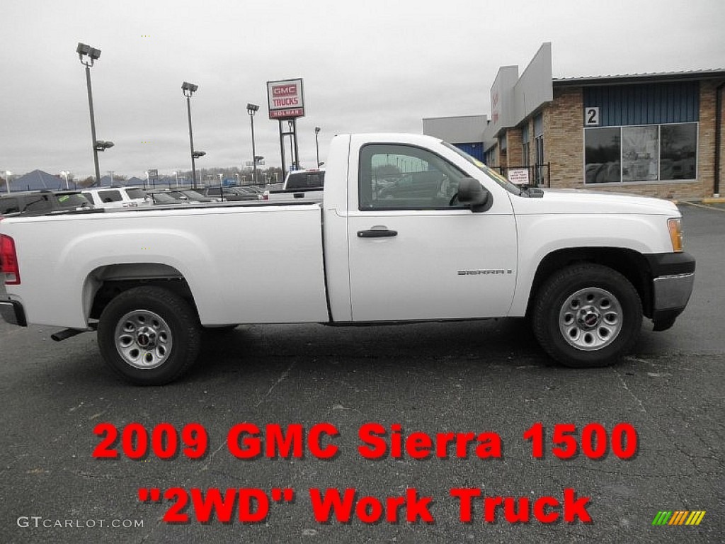 2009 Sierra 1500 Work Truck Regular Cab - Summit White / Dark Titanium photo #1