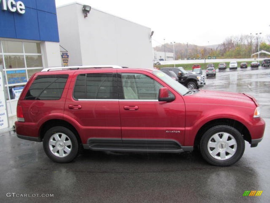 2003 Aviator Luxury AWD - Vivid Red Metallic / Light Parchment photo #8