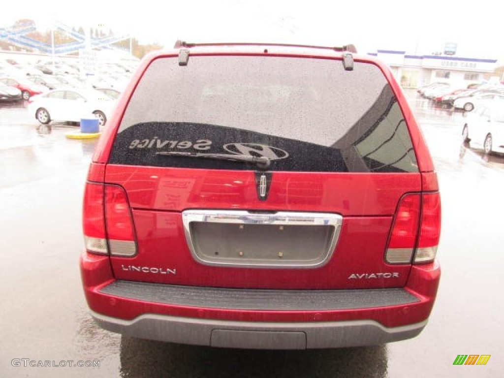 2003 Aviator Luxury AWD - Vivid Red Metallic / Light Parchment photo #9