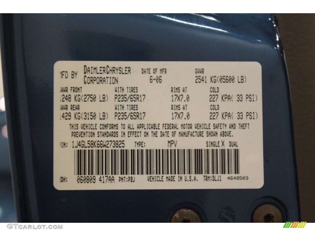 2006 Jeep Liberty Limited 4x4 Color Code Photos