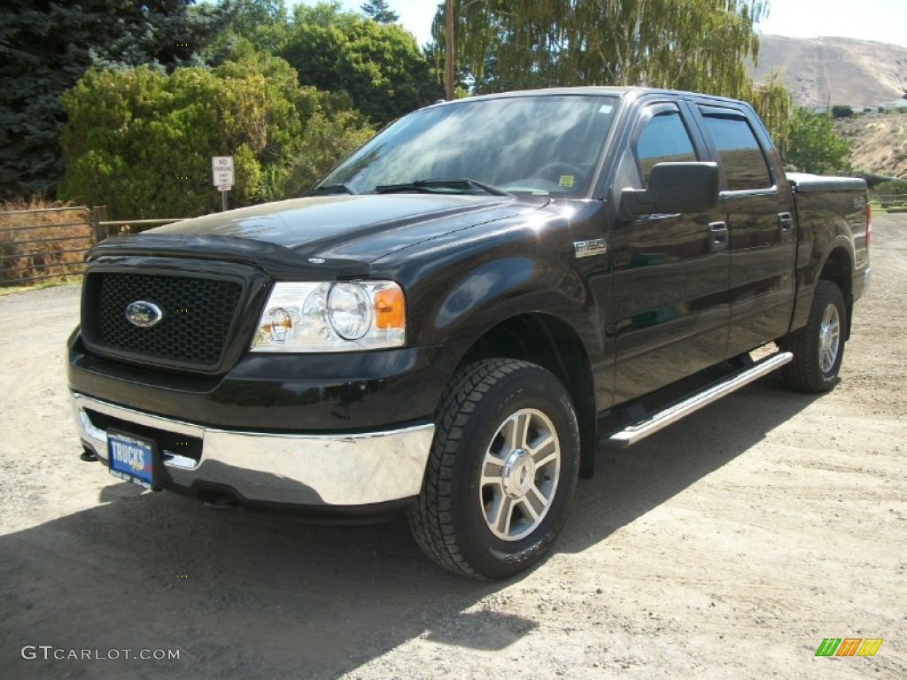 2006 F150 XLT SuperCrew 4x4 - Black / Medium/Dark Flint photo #5